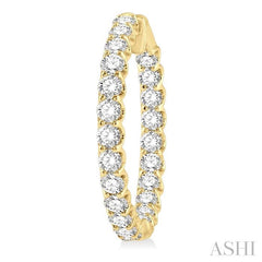 ASHI Inside-Out Diamond Round Hoop Earrings 622B0PPFHERYG-7.00
