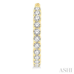 ASHI Inside-Out Diamond Round Hoop Earrings 622B0PPFHERYG-8.00