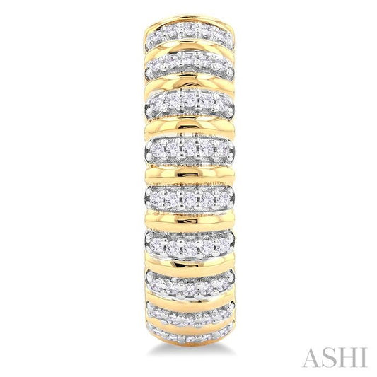 ASHI Ribbed Diamond Half Hoop Earrings 622F6PPFGERYG