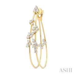 ASHI Double Row Diamond Fashion Hoop Earrings 622G0PPFGERYG-2.15