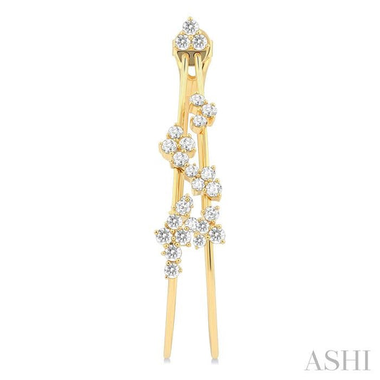 ASHI Double Row Diamond Fashion Hoop Earrings 622G0PPFGERYG-2.15