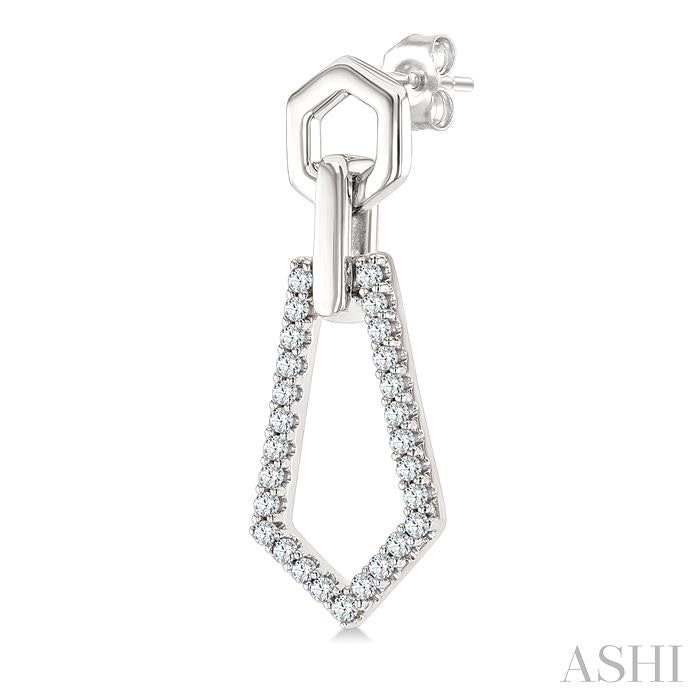 ASHI Hexagon Shape Diamond Fashion Earrings 622J5PPTGERWG-HEX