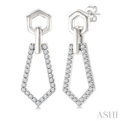 ASHI Hexagon Shape Diamond Fashion Earrings 622J5PPTGERWG-HEX