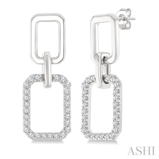 ASHI Rectangular Shape Diamond Fashion Earrings 622J5PPTGERWG-RCT