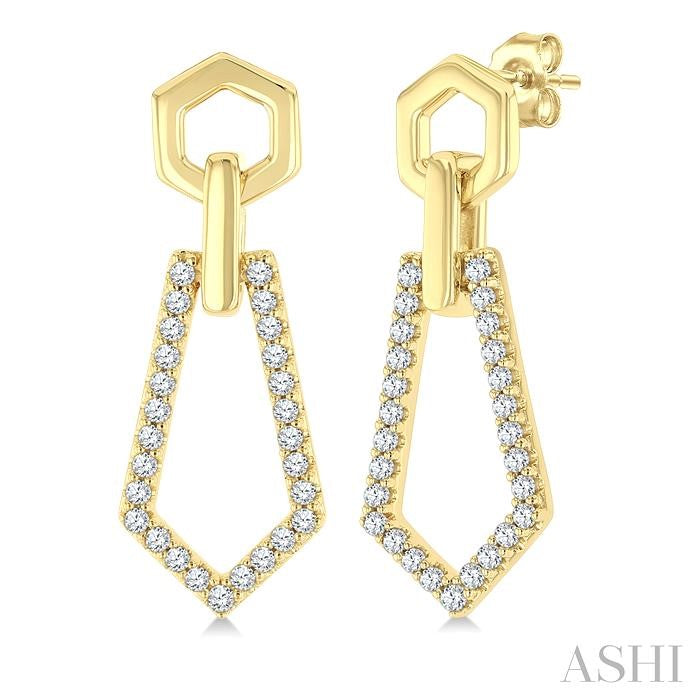 ASHI Hexagon Shape Diamond Fashion Earrings 622J5PPTGERYG-HEX