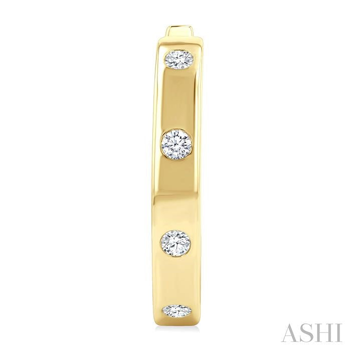 ASHI Flush Bezel Set Diamond Fashion Hoop Earrings 623F5PPFGERYG