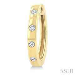 ASHI Flush Bezel Set Diamond Fashion Hoop Earrings 623F8PPTGERYG