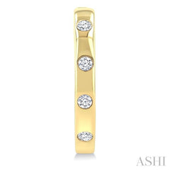 ASHI Flush Bezel Set Diamond Fashion Hoop Earrings 623F8PPTGERYG