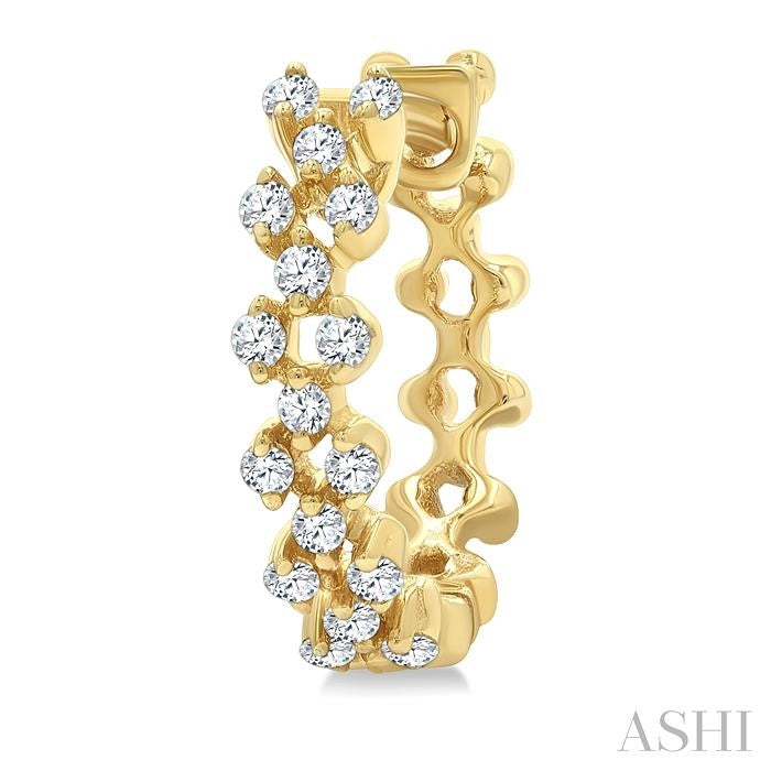 ASHI Prong Diamond Fashion Hoop Earrings 623H6PPTGERYG