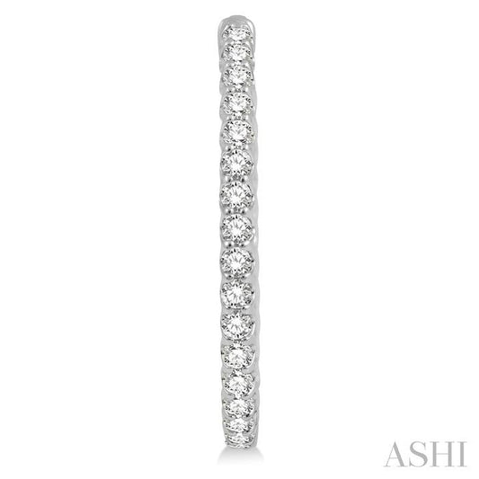 ASHI Inside-Out Diamond Oval Hoop Earrings 624B0PPFHERWG-3.00