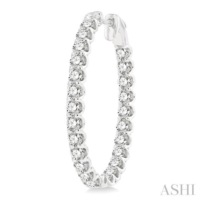 ASHI Inside-Out Diamond Oval Hoop Earrings 624B0PPFHERWG-5.00