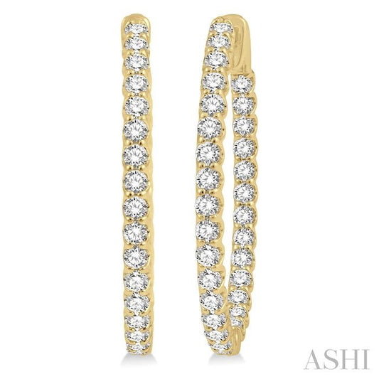 ASHI Inside-Out Diamond Oval Hoop Earrings 624B0PPFHERYG-3.00