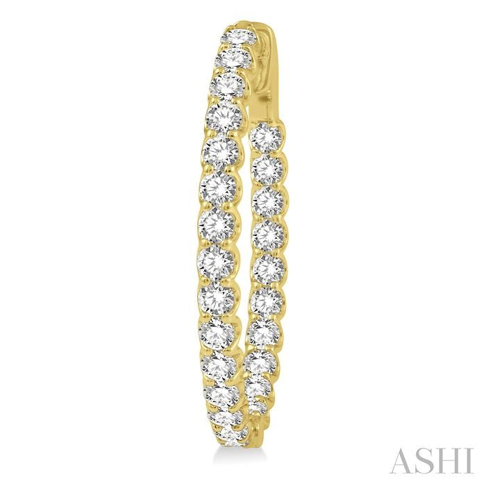 ASHI Inside-Out Diamond Oval Hoop Earrings 624B0PPFHERYG-4.00