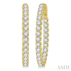 ASHI Inside-Out Diamond Oval Hoop Earrings 624B0PPFHERYG-4.00