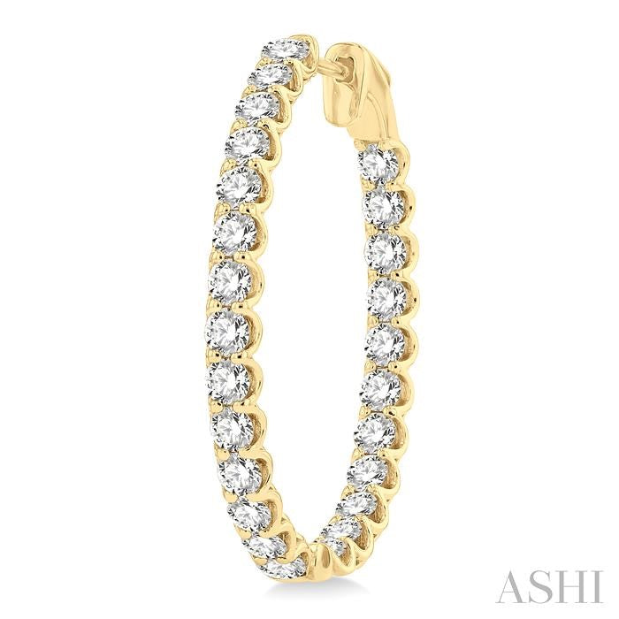 ASHI Inside-Out Diamond Oval Hoop Earrings 624B0PPFHERYG-5.00