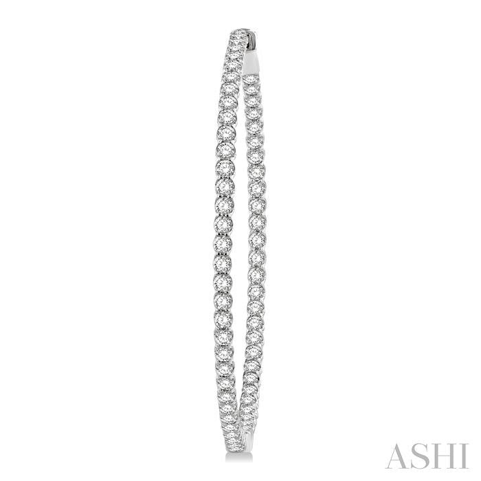 ASHI 1 3/4-Inch Round Inside-Out Diamond Hoop Earrings 624D0PPFGERWG-3.00