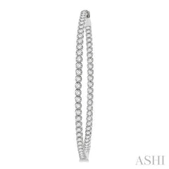 ASHI 1 3/4-Inch Round Inside-Out Diamond Hoop Earrings 624D0PPFGERWG-3.00