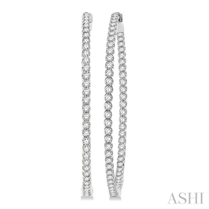 ASHI 1 3/4-Inch Round Inside-Out Diamond Hoop Earrings 624D0PPFGERWG-3.00