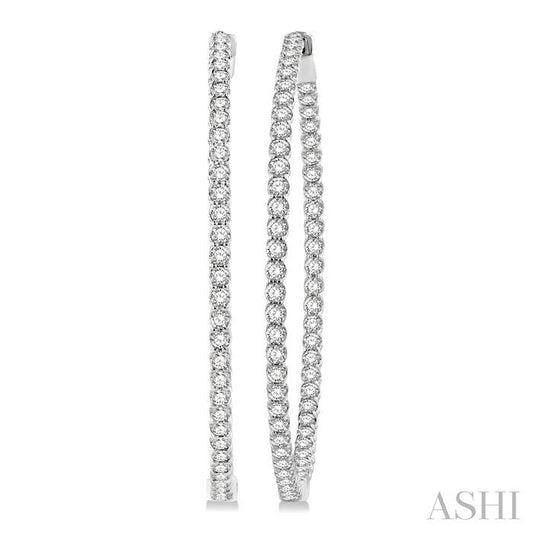 ASHI 1 3/4-Inch Round Inside-Out Diamond Hoop Earrings 624D0PPFGERWG-3.00