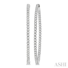 ASHI 1 3/4-Inch Round Inside-Out Diamond Hoop Earrings 624D0PPFGERWG-3.00