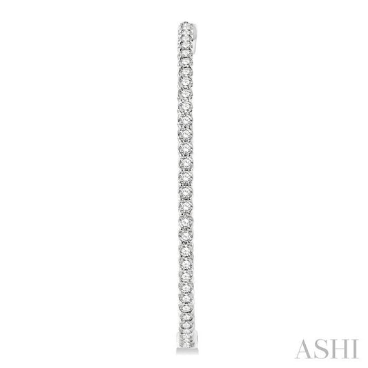 ASHI 1 3/4-Inch Round Inside-Out Diamond Hoop Earrings 624D0PPFGERWG-3.00