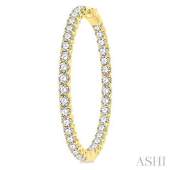 ASHI 1 3/4-Inch Round Inside-Out Diamond Hoop Earrings 624D0PPFGERYG-10.00