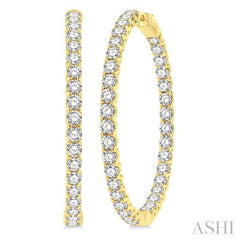 ASHI 1 3/4-Inch Round Inside-Out Diamond Hoop Earrings 624D0PPFGERYG-10.00
