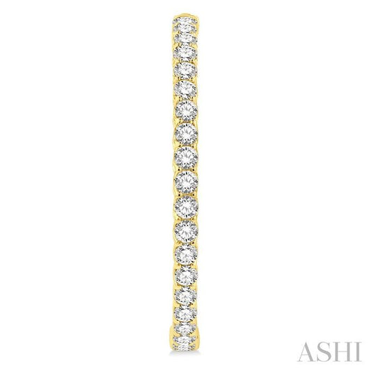 ASHI 1 3/4-Inch Round Inside-Out Diamond Hoop Earrings 624D0PPFGERYG-10.00