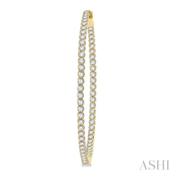 ASHI 1 3/4-Inch Round Inside-Out Diamond Hoop Earrings 624D0PPFGERYG-3.00
