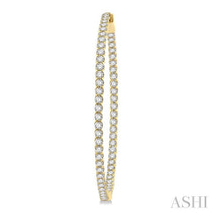 ASHI 1 3/4-Inch Round Inside-Out Diamond Hoop Earrings 624D0PPFGERYG-3.00