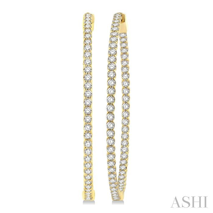 ASHI 1 3/4-Inch Round Inside-Out Diamond Hoop Earrings 624D0PPFGERYG-3.00