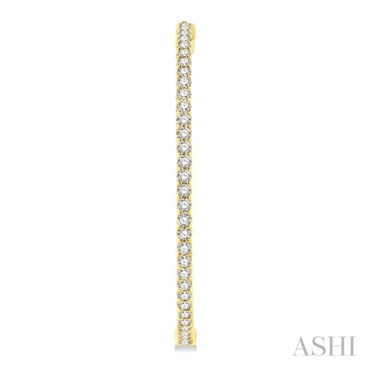 ASHI 1 3/4-Inch Round Inside-Out Diamond Hoop Earrings 624D0PPFGERYG-3.00