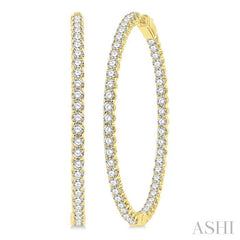 ASHI 1 3/4-Inch Round Inside-Out Diamond Hoop Earrings 624D0PPFGERYG-5.00