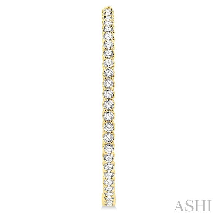 ASHI 1 3/4-Inch Round Inside-Out Diamond Hoop Earrings 624D0PPFGERYG-5.00