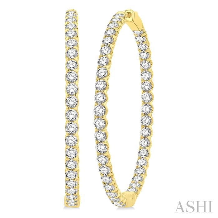 ASHI 1 3/4-Inch Round Inside-Out Diamond Hoop Earrings 624D0PPFGERYG-7.00
