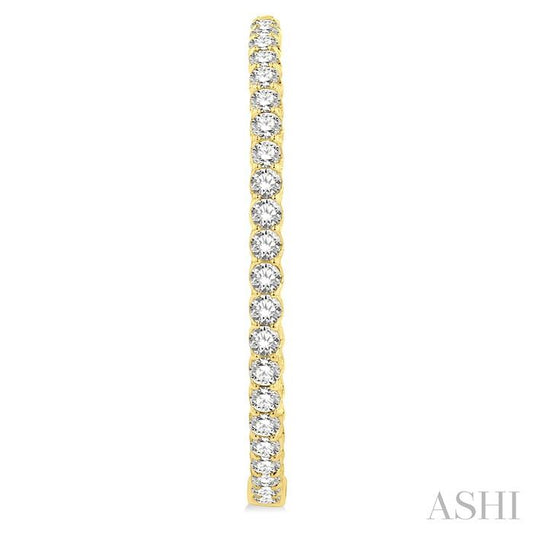 ASHI 1 3/4-Inch Round Inside-Out Diamond Hoop Earrings 624D0PPFGERYG-7.00