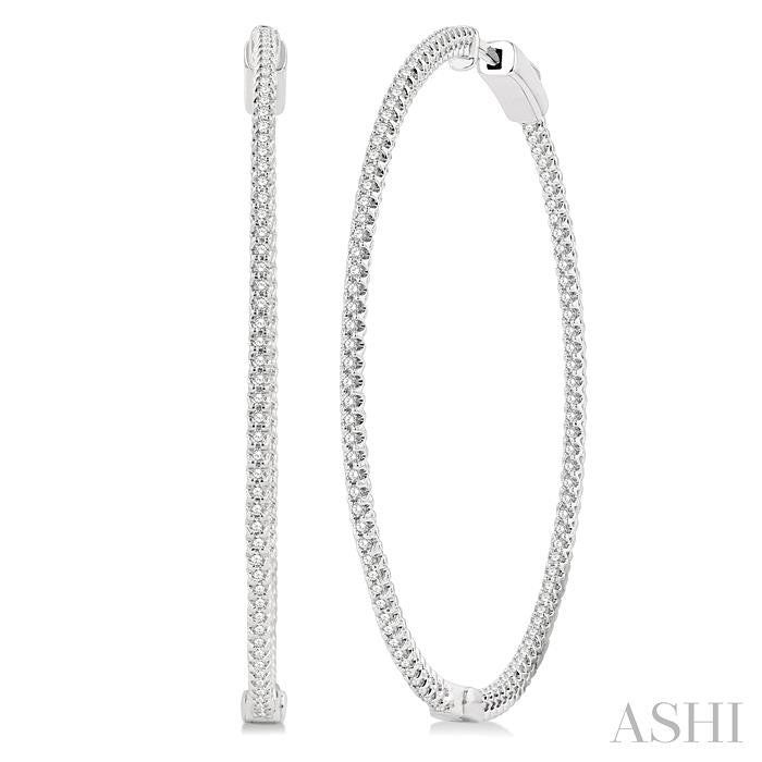 ASHI 1 3/4-Inch Round Inside-Out Diamond Hoop Earrings 624D1PPFGERWG