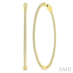 ASHI 1 3/4-Inch Round Inside-Out Diamond Hoop Earrings 624D1PPFGERYG