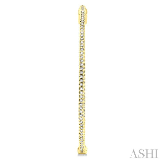ASHI 1 3/4-Inch Round Inside-Out Diamond Hoop Earrings 624D1PPFGERYG