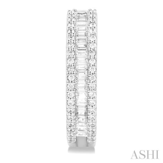 ASHI Baguette Diamond Hoop Earrings 624E3PPFHERWG