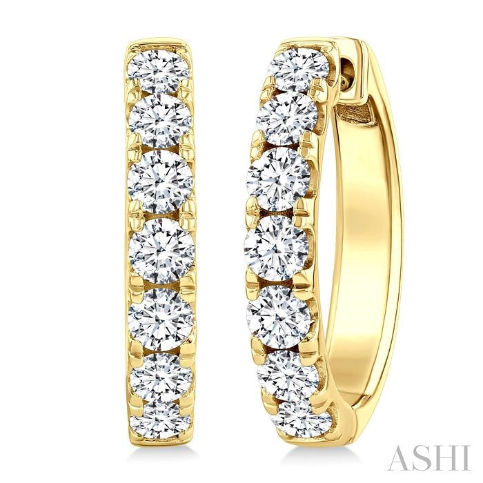 ASHI Diamond Fashion Hoop Earrings 624H0PPFGERYG-1.5