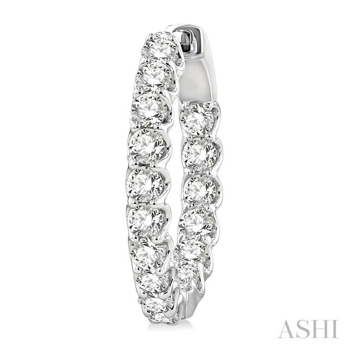 ASHI Inside-Out Diamond Hoop Earrings 625D0PPFGERWG-2.00