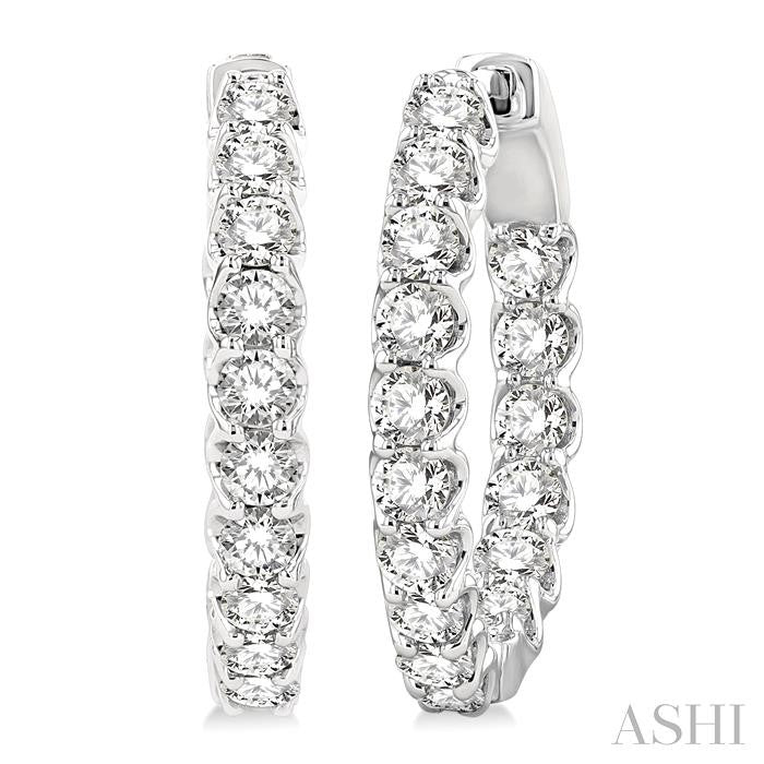 ASHI Inside-Out Diamond Hoop Earrings 625D0PPFGERWG-2.00