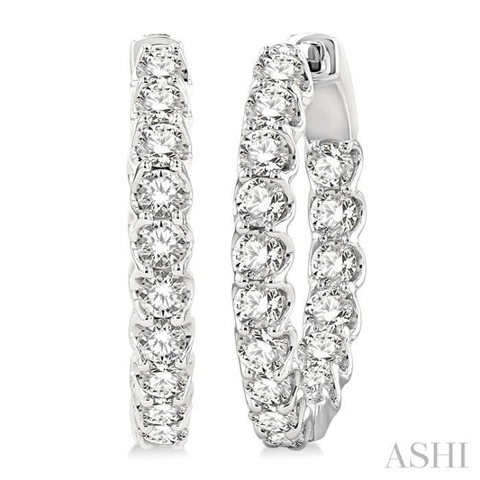 ASHI Inside-Out Diamond Hoop Earrings 625D0PPFGERWG-2.00