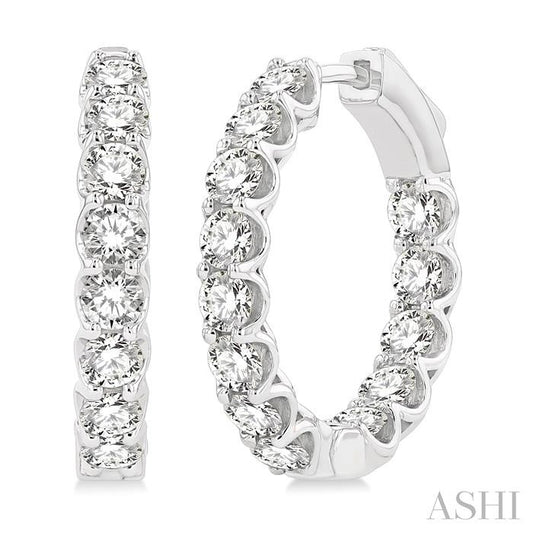 ASHI Inside-Out Diamond Hoop Earrings 625D0PPFGERWG-3.00