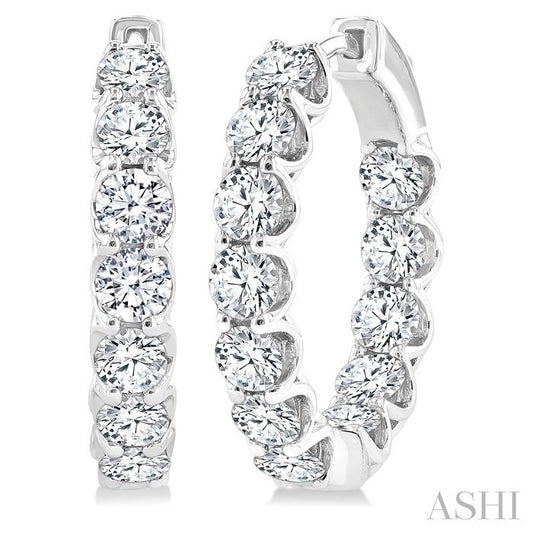 ASHI Inside-Out Diamond Hoop Earrings 625D0PPFGERWG-4.00