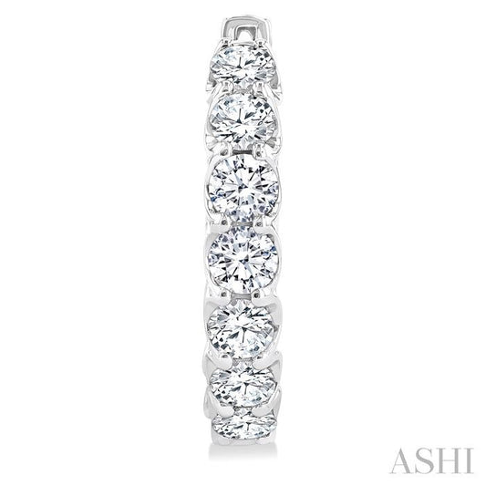 ASHI Inside-Out Diamond Hoop Earrings 625D0PPFGERWG-4.00
