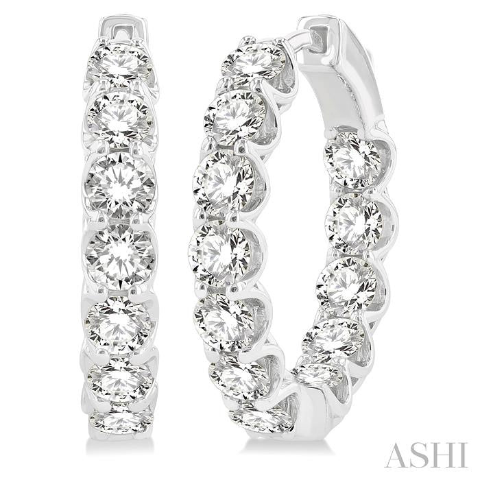 ASHI Inside-Out Diamond Hoop Earrings 625D0PPFGERWG-5.00