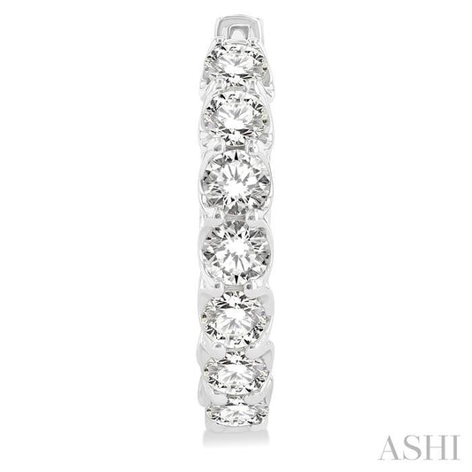 ASHI Inside-Out Diamond Hoop Earrings 625D0PPFGERWG-5.00