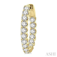 ASHI Inside-Out Diamond Hoop Earrings 625D0PPFGERYG-2.00